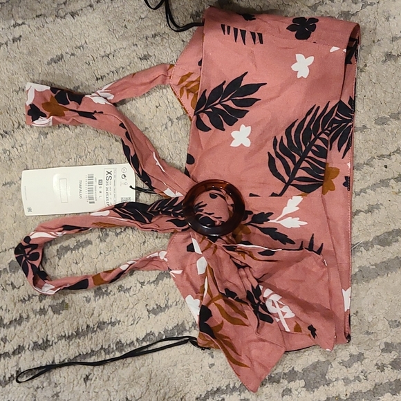 BNWT Zara tropical print crop top - Picture 4 of 7
